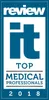 Blue and white ReviewIT Top Medical Professionals 2018 award badge 